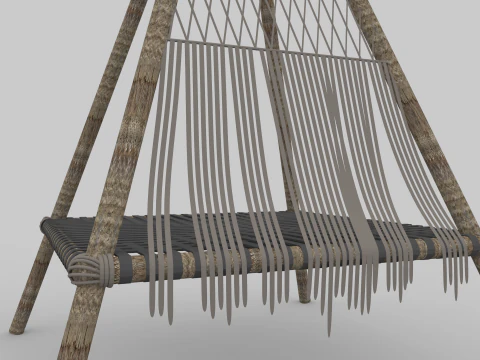 Beach Teepee - Resting Zone 3D Model