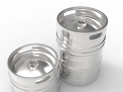 ビール樽 - 30 リットルおよび 50 リットル 3Dモデル