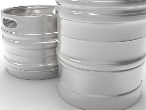 ビール樽 - 30 リットルおよび 50 リットル 3Dモデル