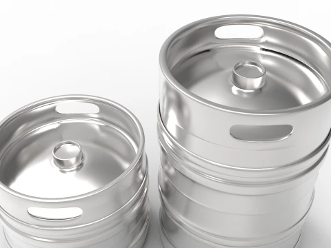 ビール樽 - 30 リットルおよび 50 リットル 3Dモデル