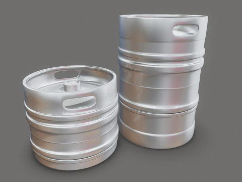 ビール樽 - 30 リットルおよび 50 リットル 3Dモデル