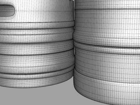 ビール樽 - 30 リットルおよび 50 リットル 3Dモデル
