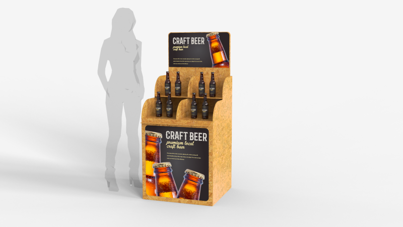 Beer Wooden Rack Display 1 Modello 3D .c4d .max .obj .3ds .fbx .stl .blend