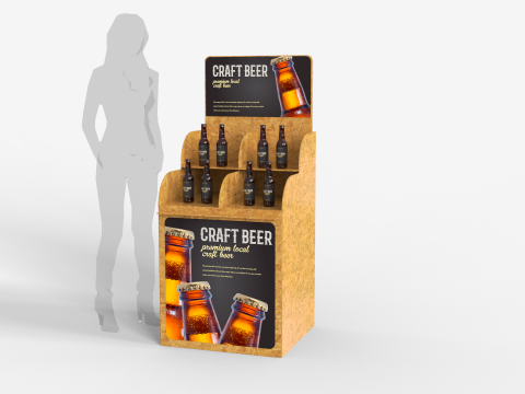 Beer Wooden Rack Display 1 3Dモデル