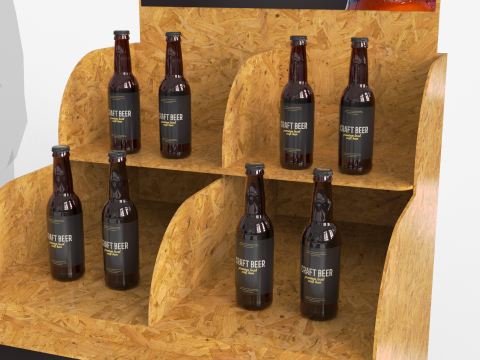 Beer Wooden Rack Display 1 Modello 3D