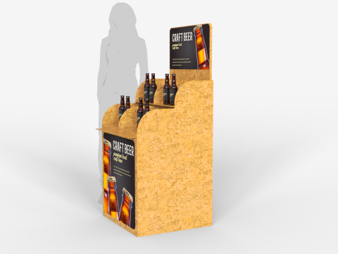 Beer Wooden Rack Display 1 Modello 3D