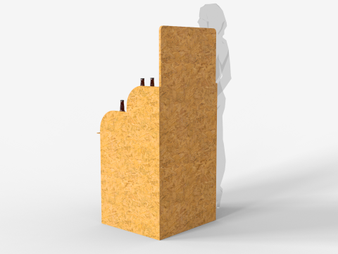 Beer Wooden Rack Display 1 Modello 3D