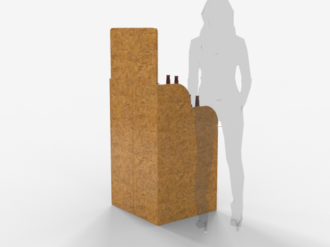 Beer Wooden Rack Display 1 Modello 3D