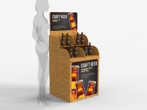 Beer Wooden Rack Display 1 Modello 3D