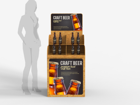 Beer Wooden Rack Display 1 Modello 3D
