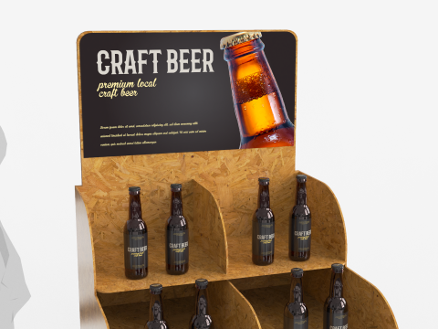 Beer Wooden Rack Display 1 Modello 3D