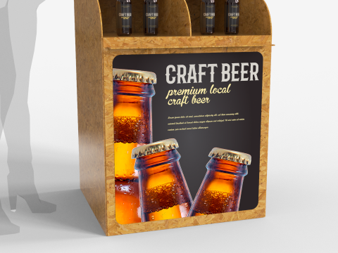 Beer Wooden Rack Display 1 Modello 3D