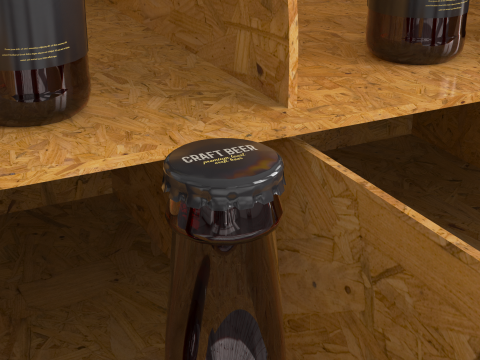 Beer Wooden Rack Display 1 Modello 3D