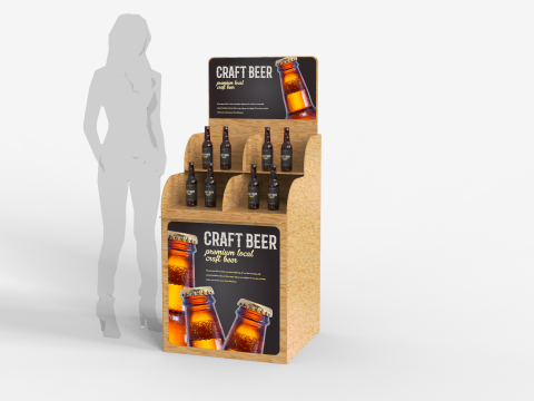 Beer Wooden Rack Display 1 Modello 3D