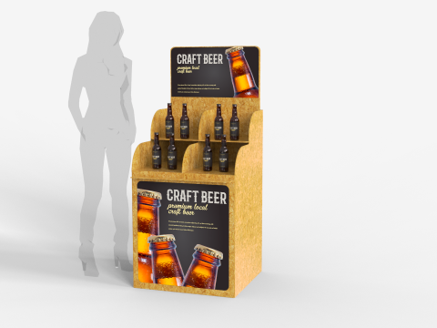 Beer Wooden Rack Display 1 Modello 3D