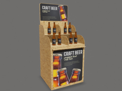 Beer Wooden Rack Display 1 Modello 3D