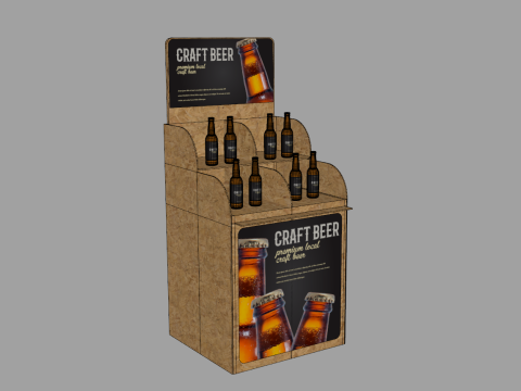 Beer Wooden Rack Display 1 Modello 3D