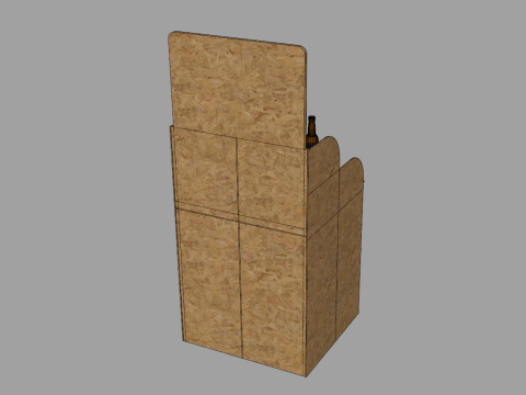 Beer Wooden Rack Display 1 Modello 3D