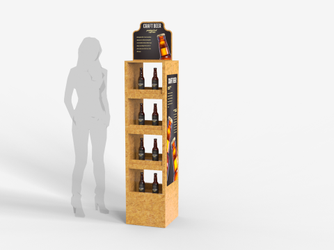 Beer Wooden Rack Display 2 3Dモデル