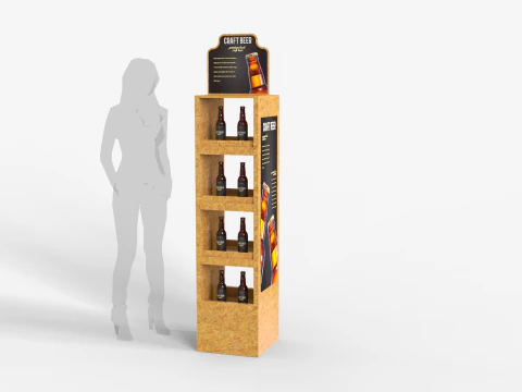 बीयर लकड़ी के रैक डिस्प्ले 2 3D मॉडल