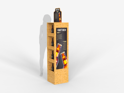 Beer Wooden Rack Display 2 3D Model