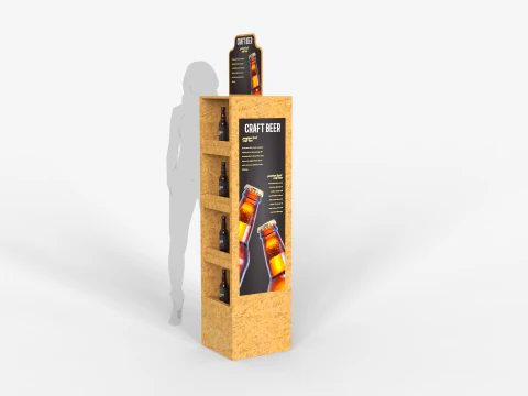 Beer Wooden Rack Display 2 3D Model