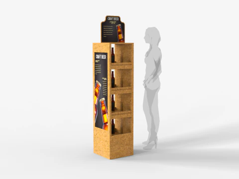 Beer Wooden Rack Display 2 3D Model