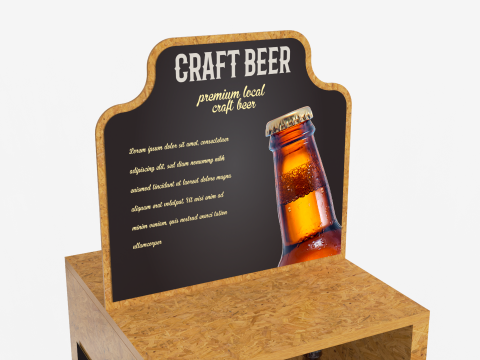Beer Wooden Rack Display 2 3D Model