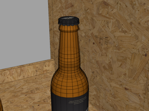 Beer Wooden Rack Display 2 3D Model