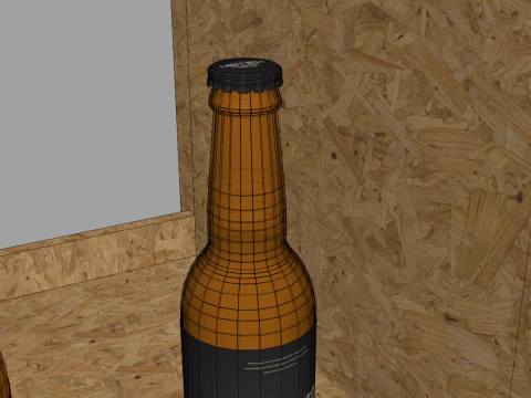 Beer Wooden Rack Display 2 3D Model