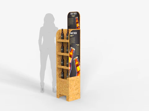 Beer Wooden Rack Display 3 3D Model