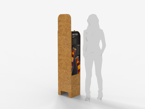 Beer Wooden Rack Display 3 3D 模型