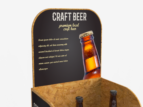 Beer Wooden Rack Display 3 3D 模型