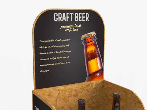 Beer Wooden Rack Display 3 3D Model
