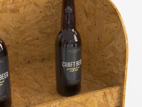 Beer Wooden Rack Display 3 3D 模型