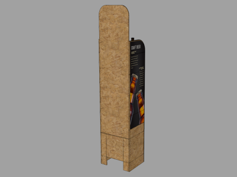 Beer Wooden Rack Display 3 3D 模型