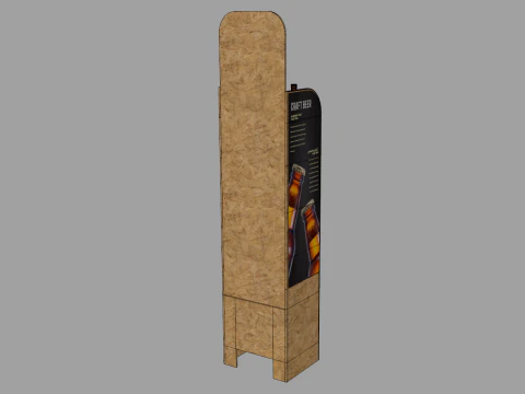 Beer Wooden Rack Display 3 3D Model