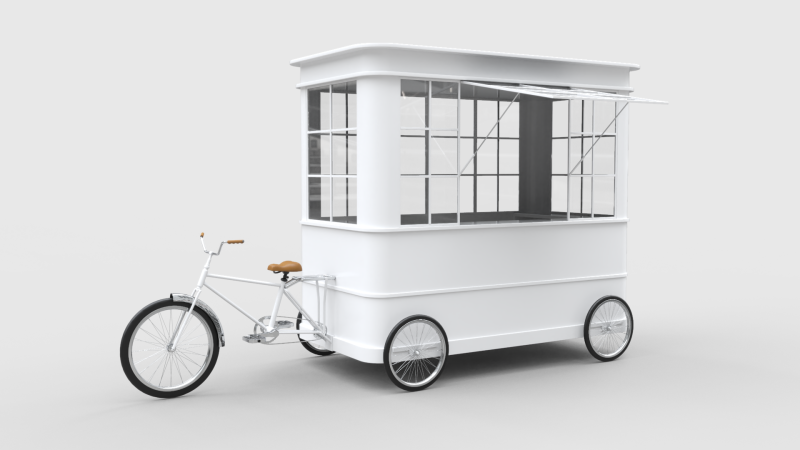Bike Food Cart 3D मॉडल .c4d .max .obj .3ds .fbx .stl .blend