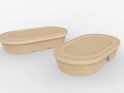 Lancheira descart&aacute;vel biodegrad&aacute;vel Modelo 3D