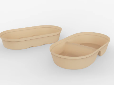 Biodegradable Disposable Lunch Box 3D Model