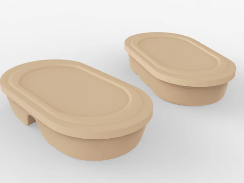 Biodegradable Disposable Lunch Box 3D Model