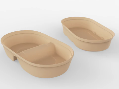 Biodegradable Disposable Lunch Box 3D Model