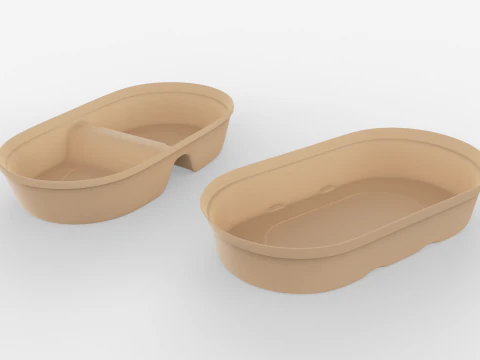 Biodegradable Disposable Lunch Box 3D Model