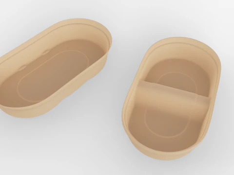 Biodegradable Disposable Lunch Box 3D Model