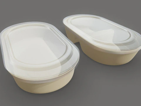 Biodegradable Disposable Lunch Box 3D Model