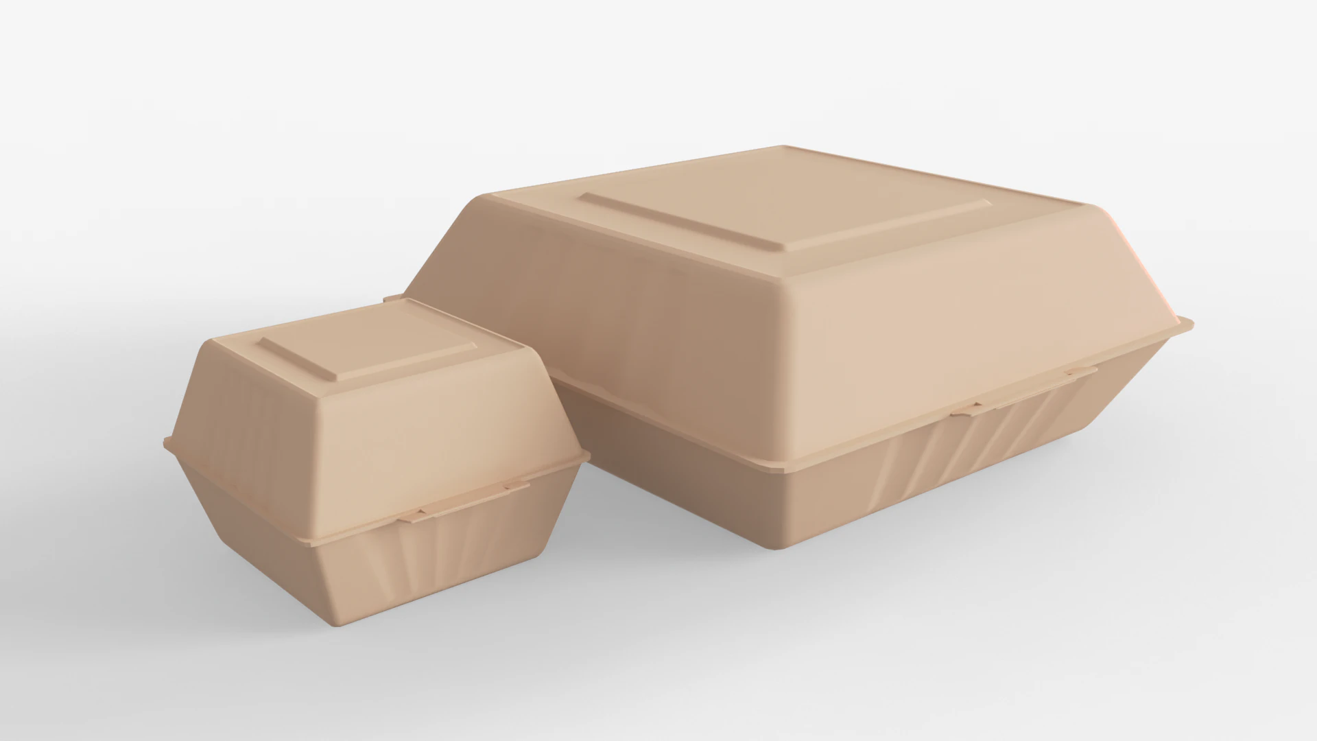 Biodegradable Food Containers 3D Model .c4d .max .obj .3ds .fbx .stl .blend