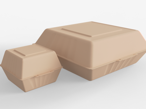 Biodegradable Food Containers 3Dモデル