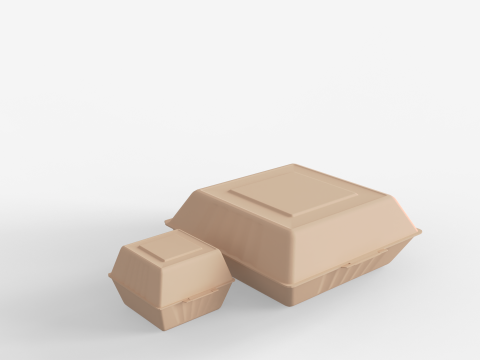 Biodegradable Food Containers 3Dモデル