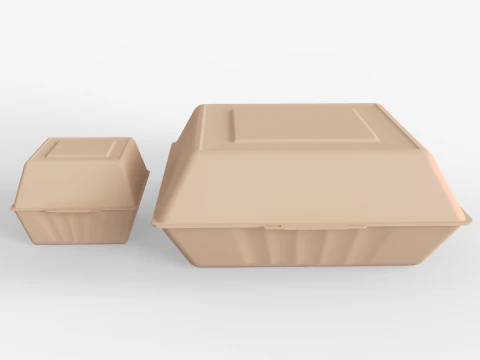 Biodegradable Food Containers 3D Model
