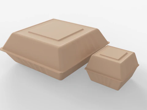 Biodegradable Food Containers 3D Model